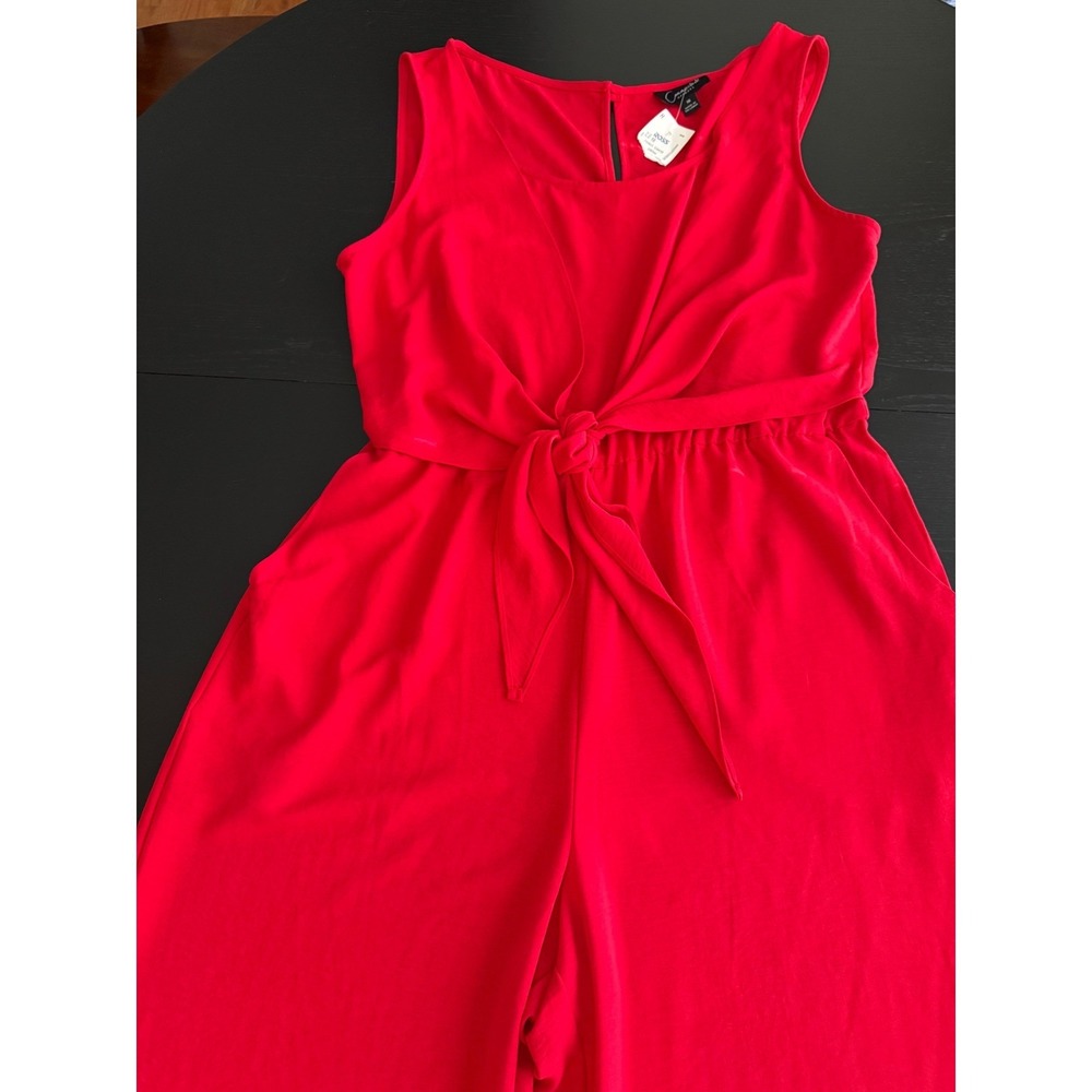 Connected Apparel Jumpsuit Womens Size 16 Red Sleeveless One-Piece Holiday Party - Picture 7 of 13